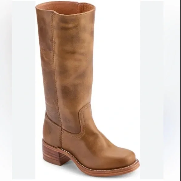 😍 FRYE Campus boots saddle tan brown tan size 9.5 - Picture 7 of 7